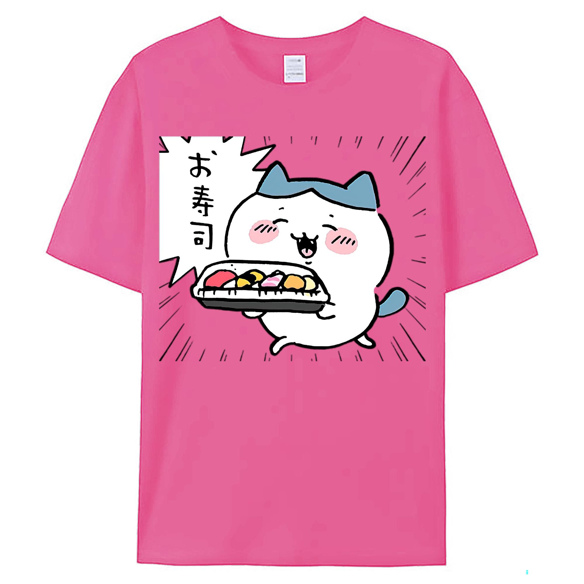 （画像用） ちいかわ ハチワレ Chii-kawa hachiware レディースカジュアルプリントTシャツ（綿100％）